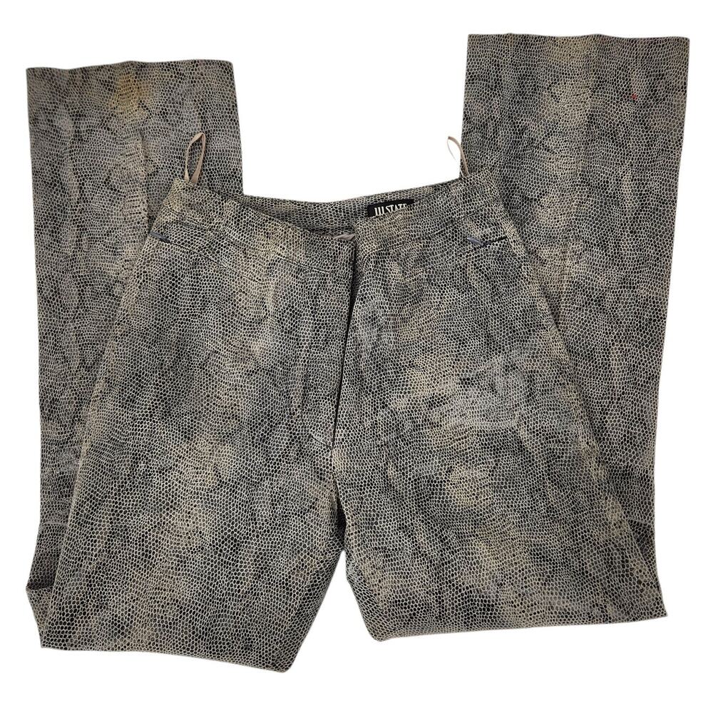 111 State Genuine Leather Pants – Snakeskin Print with Straight Leg Cut Size 4